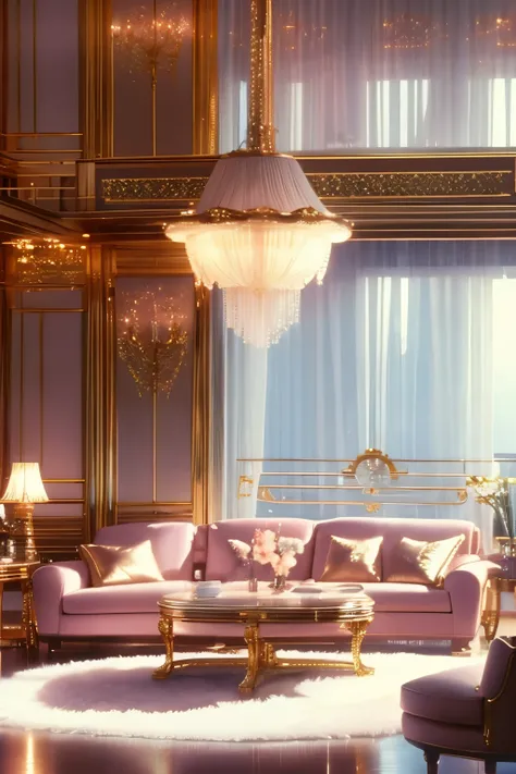 1989 penthouse interior, High Resolution, cozy, aesthetic, dreamy, hazy and misty, chill vibes, shine and glow, metallic white furniture, luxe, hyper realistic, fogs, film still, movie screencap