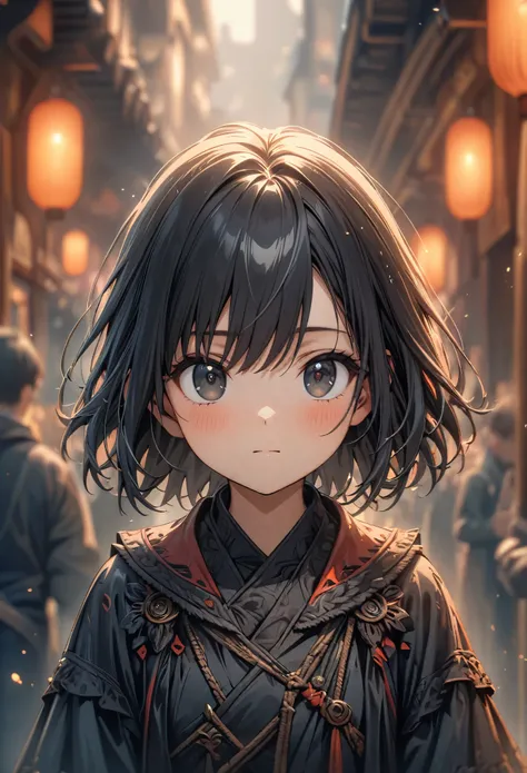 {masterpiece},{best quality},{1girl}, cute, Amazing, beautiful detailed eyes, black eyes, short hair, black hair,finely detail,Depth of field,extremely detailed CG,original, extremely detailed wallpaper,upper body, looking at viewer