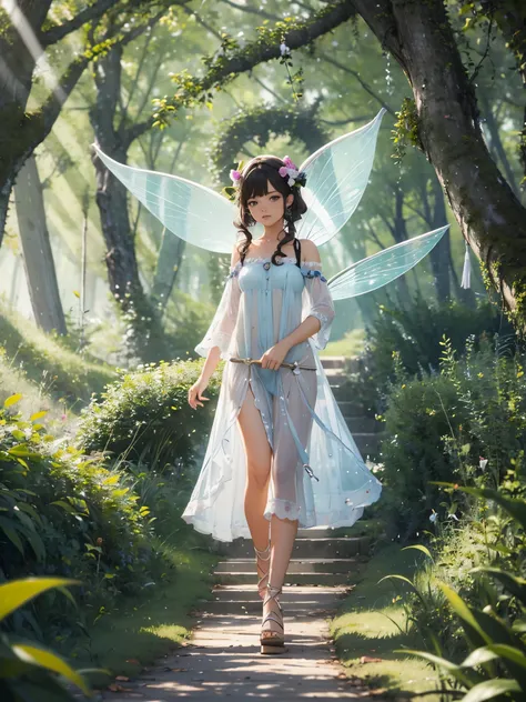 the babes arrive at a secluded, enchanted forest setting, each dressed as mythical beings—fairies, nymphs, and woodland creature...