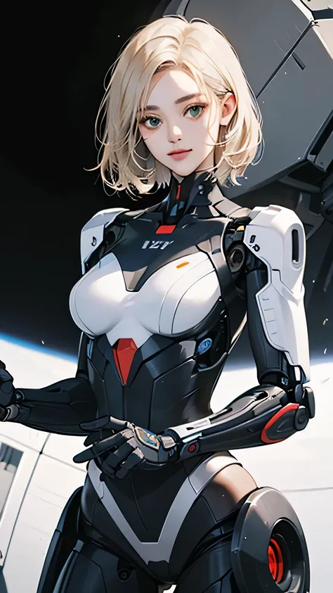 ((Highest quality)), ((masterpiece)), 8K quality, (detailed), High Resolution Skins:1.3, Realistic skin texture, full body, slim, smile, close mouth, Natural Makeup, fluffy short hair, Messy Hair, Asymmetrical bangs, Looking at Viewer, (Upper body from thi...