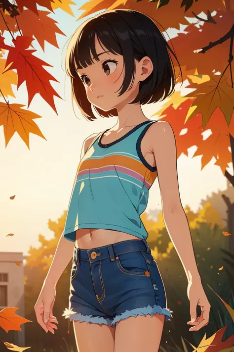 actual image, alone, very young very ，boyish girl，small children，elementary school girl，very short stature，very flat chest，very ...