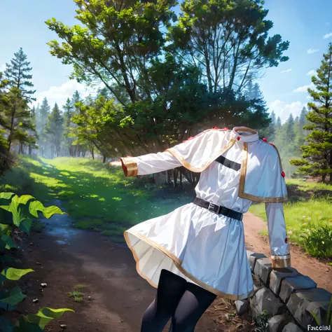 (invisible:1.5, no humans:1.5, headless:1.5, faceless:1.5), aafrie, white capelet, striped shirt, long sleeves, belt, white skirt, black pantyhose, (8k, RAW photo, best quality, masterpiece:1.2), (realistic, photo-realistic:1.37), photon mapping, radiosity...