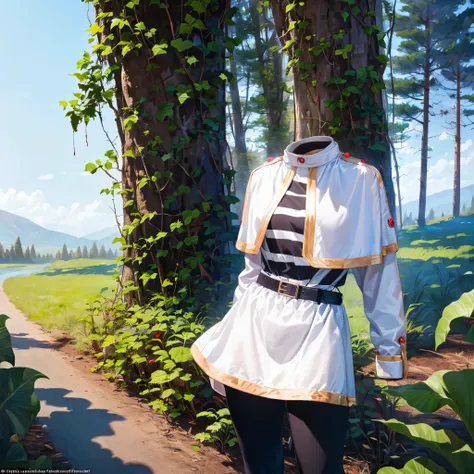 (invisible:1.5, no humans:1.5, headless:1.5, faceless:1.5), aafrie, white capelet, striped shirt, long sleeves, belt, white skirt, black pantyhose, (8k, RAW photo, best quality, masterpiece:1.2), (realistic, photo-realistic:1.37), photon mapping, radiosity...