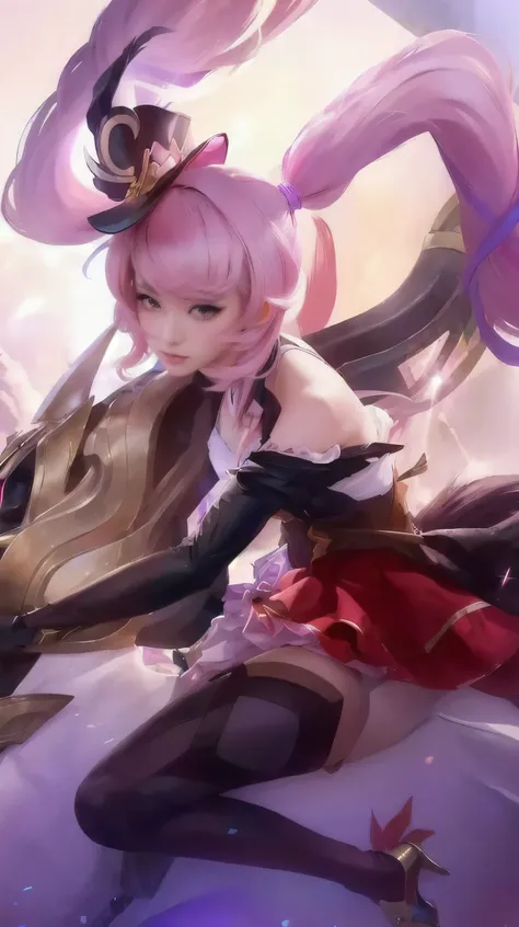 anime girl with pink hair and a hat riding a horse, extremely detailed artgerm, style artgerm, ig model | artgerm, ! dream artgerm, kda, artgerm style, style of artgerm, trending artgerm, artgerm detailed, artgerm lau, seraphine ahri kda