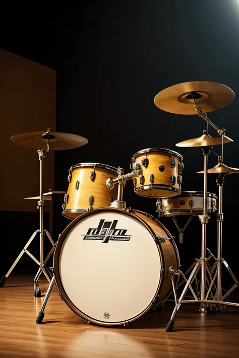 ((best quality)), ((masterpiece)), (detailed),realistic,no background,drum set,no people,photographed from the front right