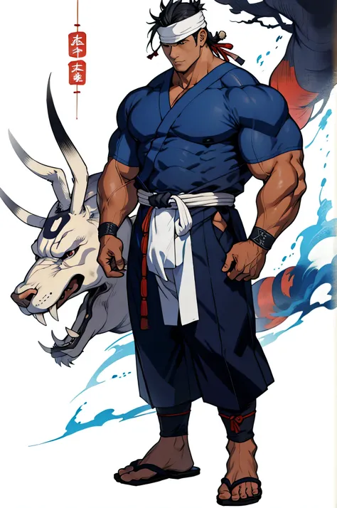 man, full body, big, sexy, piernon, strong, Japanese, Japanese, Hachimaki, Oxygen, Tekkou, fundoshi, zouri, high, white skin