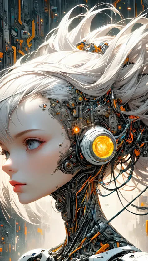 a painting of a woman with her head full of wires.., elaborate digital art, intricate transhumanism, intricate digital artwork, ...