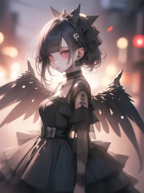 (masterpiece),(4K animation),Very feminine girl 19 years old fair skinned girl with feminine features, Blue to black hair very gothic Emo beautiful eye makeup cosplay angel dust from Hazbin Hotel 
