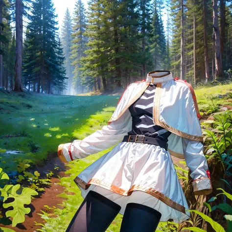 (invisible:1.5, no humans:1.5, headless:1.5, faceless:1.5), aafrie, white capelet, striped shirt, long sleeves, belt, white skirt, black pantyhose, (8k, RAW photo, best quality, masterpiece:1.2), (realistic, photo-realistic:1.37), photon mapping, radiosity...