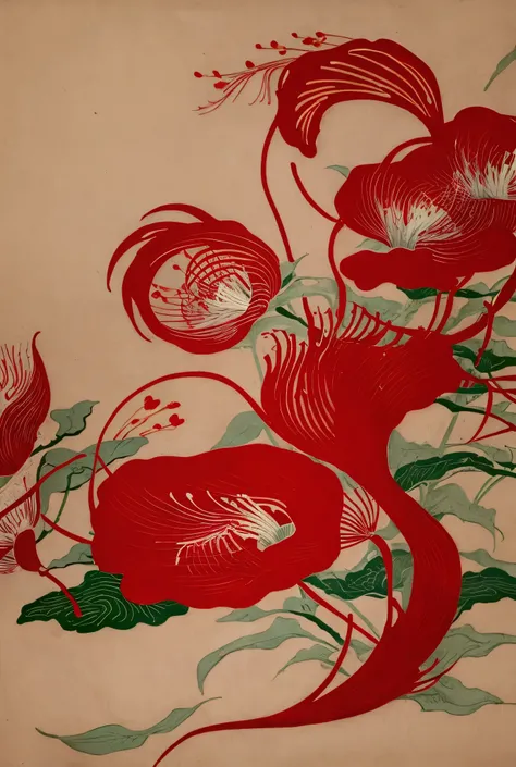 Ukiyo-e,Red spider lily




