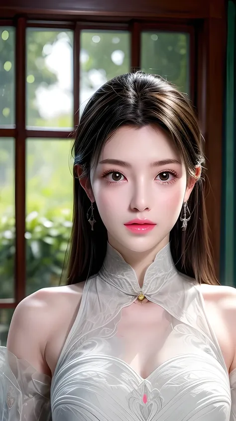 masterpiece, highest quality, Very detailed, Very detailed, Clear focus, Perfect face, Perfect face, Perfect symmetry perfect eyes, Perfect plump lips, Flexible female form, Movie, Film Light, Looks super detailed, hyper actual, masterpiece, atmosphere, hi...