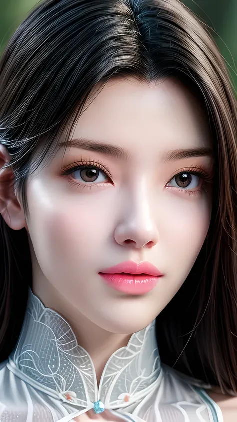 masterpiece, highest quality, Very detailed, Very detailed, Clear focus, Perfect face, Perfect face, Perfect symmetry perfect eyes, Perfect plump lips, Flexible female form, Movie, Film Light, Looks super detailed, hyper actual, masterpiece, atmosphere, hi...