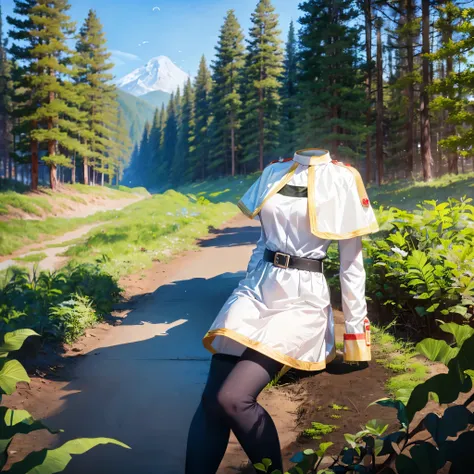 (invisible:1.5, no humans:1.5, headless:1.5, faceless:1.5), aafrie, white capelet, striped shirt, long sleeves, belt, white skirt, black pantyhose, (8k, RAW photo, best quality, masterpiece:1.2), (realistic, photo-realistic:1.37), photon mapping, radiosity...