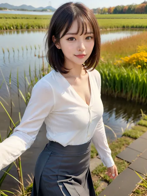 ((Best of the highest quality, 8k, Masterpiece, raw photo: 1.2)), (Sharp focus: 1.2), (1 AESPA, slim body type female, 21 y/o: 1.1), (solo: 1.28), (realistic, photo-realistic:1.37), cute face, finely eyes, (droopy eyes: 1.32), (Emphasize prominent aegyo-sa...