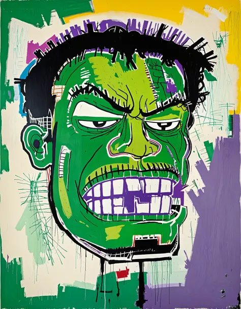 the hulk by basquiat green purple