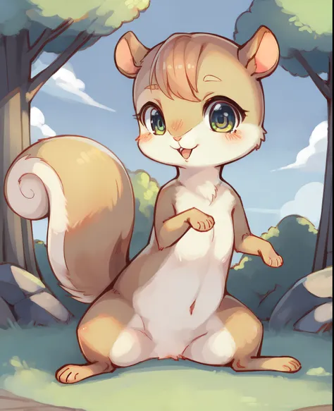 squirrel, female, feral, kemono