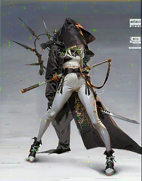 anime character with a hood and a sword in a pose, ( ( character concept art ) ), female assassin, cushart kenz, by Shitao, katana zero video game character, anime girl with a bow and arrow, dark witch character, from arknights, 2b, 2 b, nier automata conc...