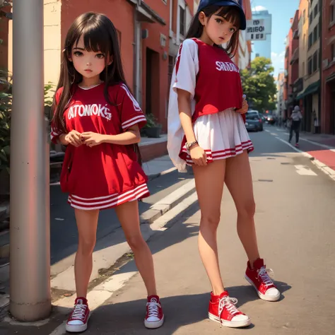 red sneakers