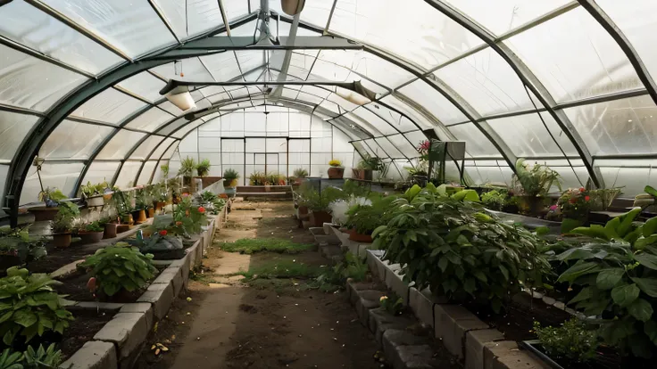 Semi-buried greenhouse 