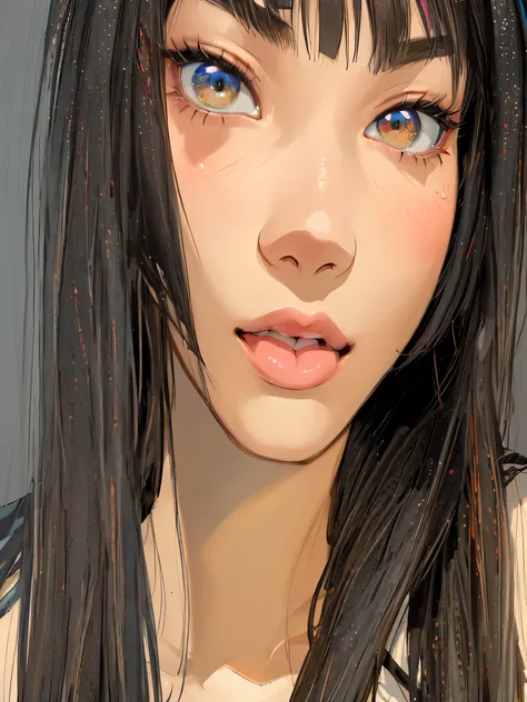 Kpop idol, Haerin from Newjeans doing ahegao, 8k, (best quality,4k,8k,highres,masterpiece:1.2),ultra-detailed, vibrant colors,epic scaleIllustration, Anime, 2d anime, Anime art, Anime art style, 2d art,