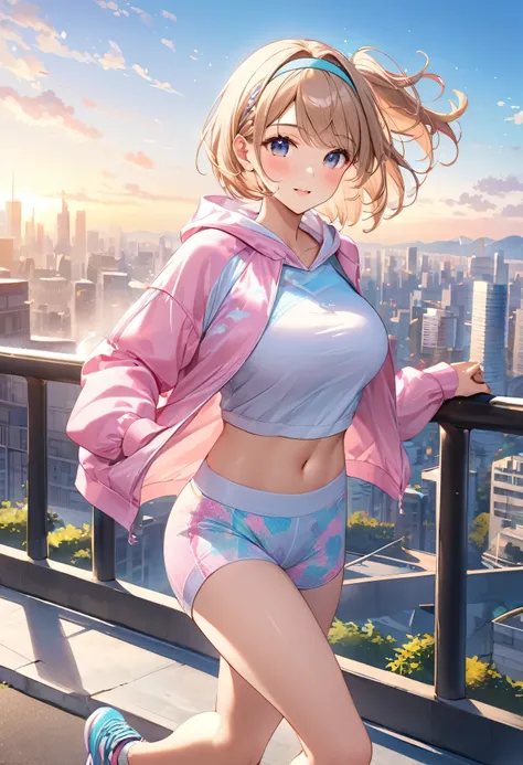 Best Quality、High resolution、Ultra HD、masterpiece、Detailed Background、(Beautiful face in every detail:1.4)、(Highly detailed face:1.4)、Detailed eyes、Anatomically correct、Teenage beauty、Huge breasts、Perfect body line、Light color hair、Braided bob cut、ponytail...