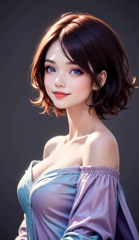 A cute girl blue eye short wavy hair brown hair, highly detailed, ultra quality, extremely detailed, 8k hdr32k, extremely detailed eye, extremely detailed face, extremely detailed hair, extremely detailed colors, most beautiful girl, 24 years old, weraing ...