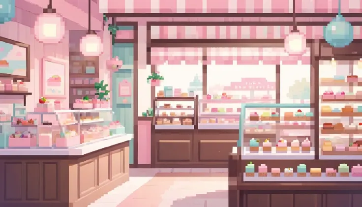 Lofi Cozy Dessert shop , pastel ,minimal ,Cute , Kawaii