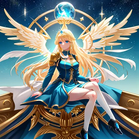 *****((Long blonde hair, Real, detailed))****1:1.6 ****((Wearing a blue dress, Real, detailed))****1:1.5 ***((swordを持っている, Real, detailed))***1:1.4 **(Anime Goddess, Real)**1:1.3 *portrait Knights of the Zodiac*1:1.2**(((Beautiful Fantasy Empress, detailed...