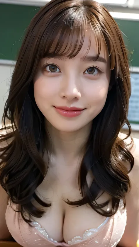 超High resolution, masterpiece, Anatomically correct, Textured Skin, Super detailed, Best Quality, High resolution, 8k, bloom, Front light:1.2, Perfect dynamic composition), (24 years old, 1 person, Cute and sexy), (Sexy Face, Long face, Distant look, Gentl...