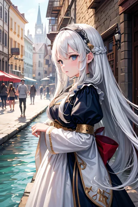 




1 girl, high resolution, Long Hair, White hair, masterpiece, medieval street musician, water magic
