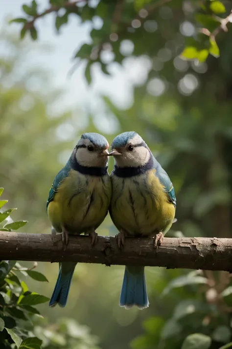 a pair of blue tit birds