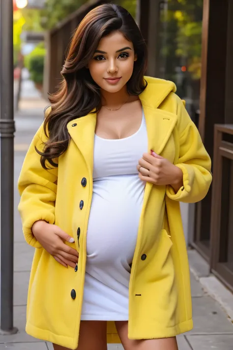 7 years cute little beautiful face with  hot play girl only baby pic with his cute cute baby pic with pregnant with stylish yellow colour full modern trending coat and dress  stylish dress with hot full size romantic  full  cute pic with full size