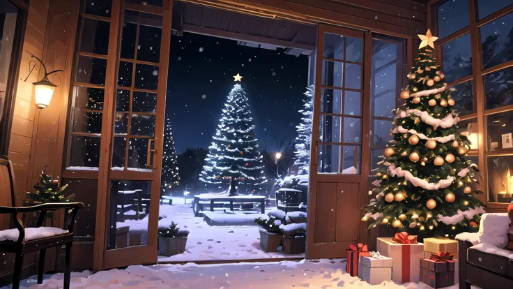 Christmas,snow,night,background,tree,indoor