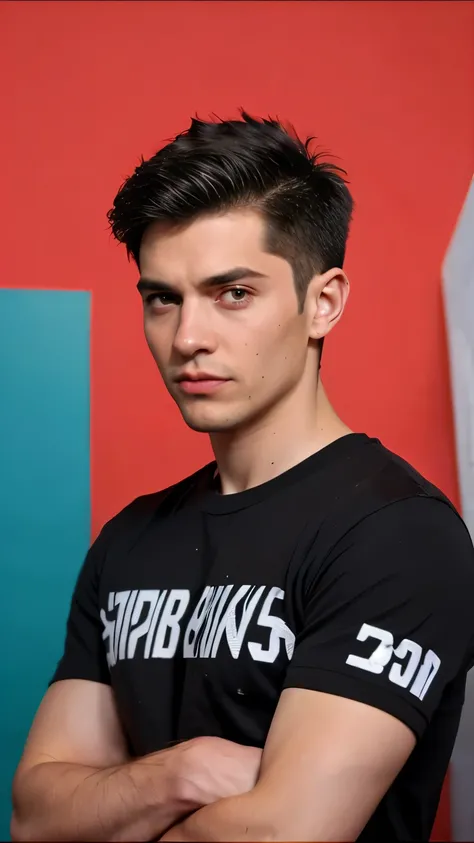 1boy, young, 21yo, black hair, handsome, attractive, wearing black color t shirt, upper body image, photo, realistic, detailed face, detailed eyes, detailed lips, detailed nose, highly detailed, hyper realistic, 4k, 8k, highres, best quality, masterpiece, ...