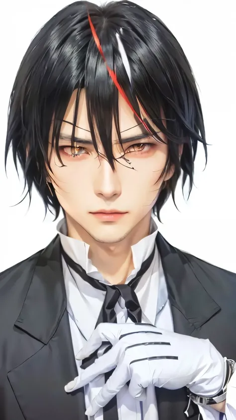 diablo from tensei shitara slime datta ken, anime character with black hair and red eyes in a suit, ikuto yamashita, sebastian michaelis, male anime character, anime handsome man, handsome japanese demon boy, okata kazuto, male anime style, gapmoe yandere,...