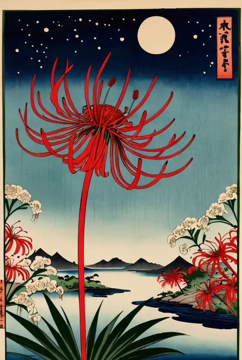 Ukiyo-e,Red spider lily




