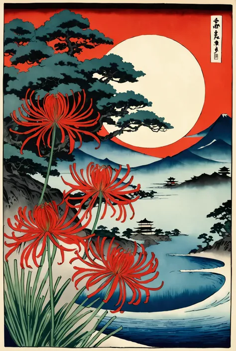 Ukiyo-e,Red spider lily




