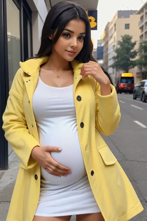 7 years cute little beautiful face with  slim hot play girl only baby pic with his cute cute baby pic with pregnant with stylish yellow colour full modern trending coat and dress  stylish dress with hot full size romantic  full  cute pic with full size