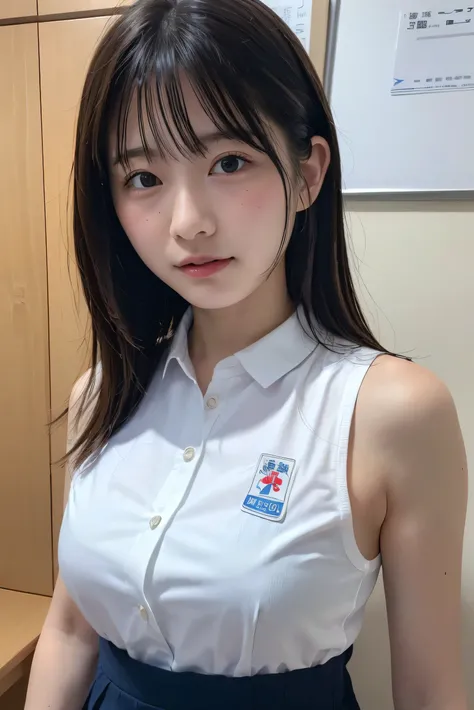 (8k, RAW Photos,Best Quality, High resolution:1.1), (超Realisticな:1.4),(Realistic, Realistic:1.3),The beauty of Japan、Clearly student uniform、Massage Therapist at a Clean School、((Upper Body:1.3))