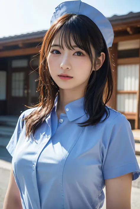 (8k, RAW Photos,Best Quality, High resolution:1.1), (超Realisticな:1.4),(Realistic, Realistic:1.3),The beauty of Japan、nurse、nurseコスプレのマッサージ師、((Upper Body:1.3))