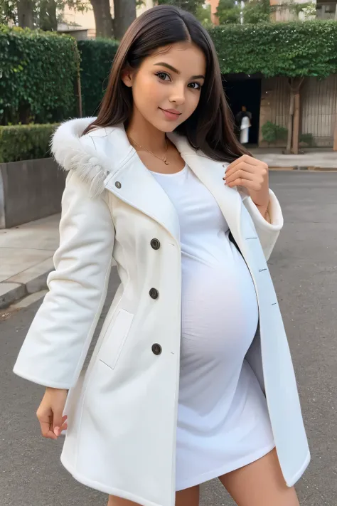 10 years cute little beautiful face with  slim hot play girl only baby pic with his cute cute baby pic with pregnant with stylish white colour full modern trending coat and dress  stylish dress with hot full size romantic  full  cute pic with full size