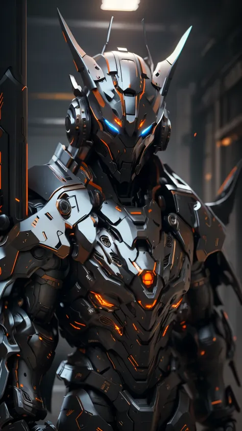Image Prompt
Prompt: A futuristic, armored figure with a menacing, bat-like helmet stands against a dark, smoky background. The armor is a sleek, black design with intricate details and glowing orange accents. The characters eyes are hidden behind the helm...