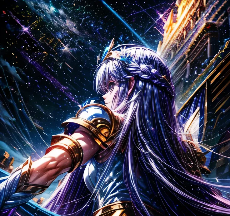 Saint Seiya　Athena　Purple Hair　Long Hair　Beauty　The twelve constellations of the king　Aurora　Snow Scene　Heinstein Castle　