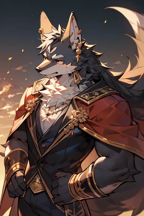 A majestic masterpiece!The black fox is also the prince of the defeated country. He has metal earrings on his ears. He is elegant, seductive and strong.