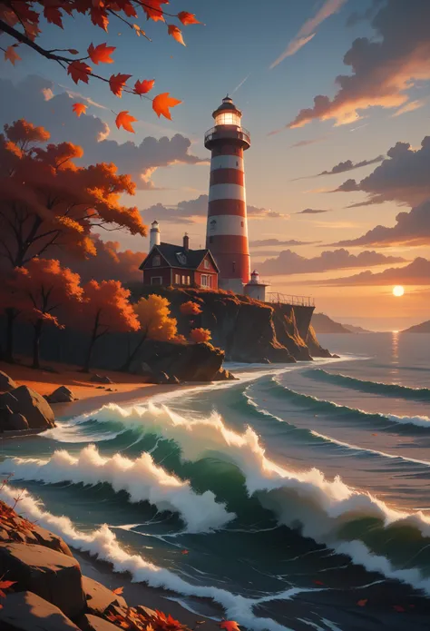 score_9, score_8_up, score_7_up, (masterpiece, best quality, uhd, 8k, 16k, ultra detailed), scenery, 1lighthouse, loneliness, su...