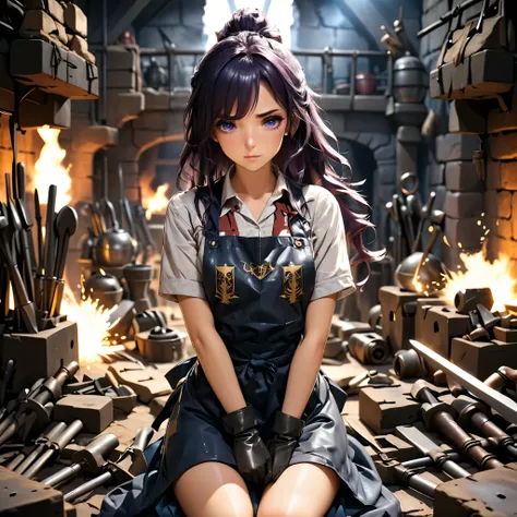 Masterpiece, 4k, HDR, full HD, (best quality), (ultra detailed), (only), (extremely delicate and beautiful fabric), super complex ANIME TYPE, best quality, 1girl, very expressive eyes, deep purple hair , hyper beautiful face, purple hair, perfect anatomy, ...