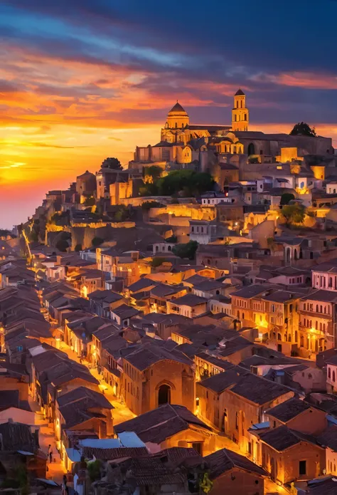  
       Cultural heritage, great scene at sunset, ancient city, ancient church, color at dusk, colorful sunset, bright sky，Illuminating the tranquility and serenity of every corner of the ancient city，away from the hustle and bustle，Make people feel a kin...