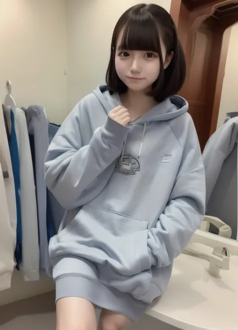 masterpiece,best quality,higher  hoodie,skirt solo, 1girl, bangs, looking at viewer,