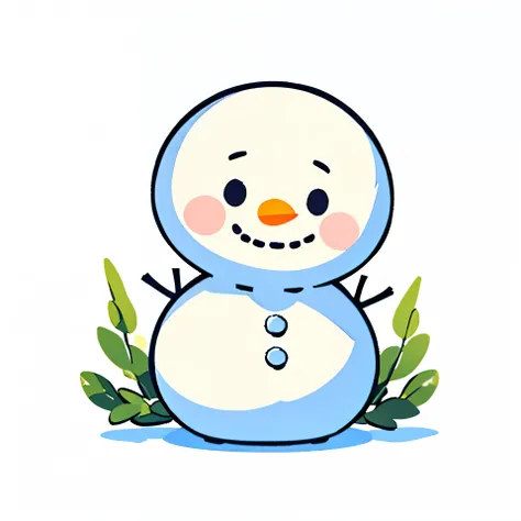 snowman,cute,Simple drawing,Emoticon,White background