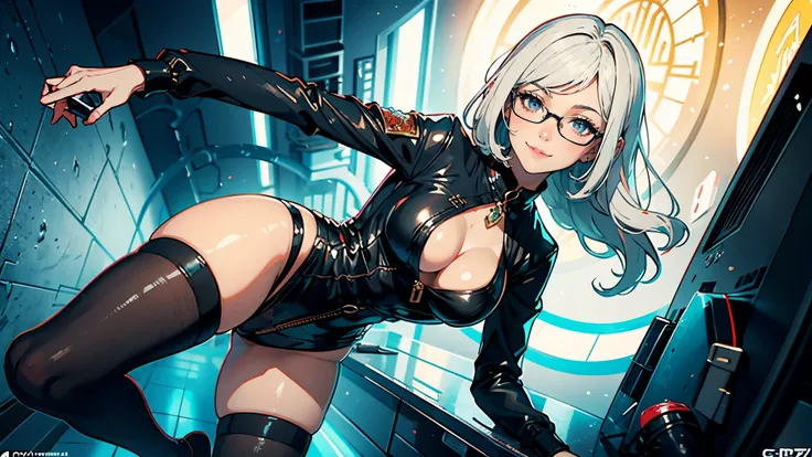 anime - style illustration of a woman in a see-through:2.0 outfit, fantasy RPG video game character, official character art, trending on cgstation, e-girl, cushart krenz key art feminine, full body, female action anime girl, long straight hair, parted bang...